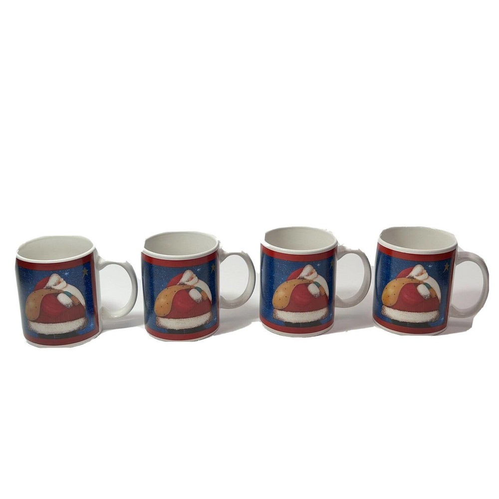 Fiddlestix - Set of 4 Santa Christmas/Holiday Mugs by Certified‎